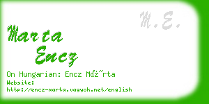 marta encz business card